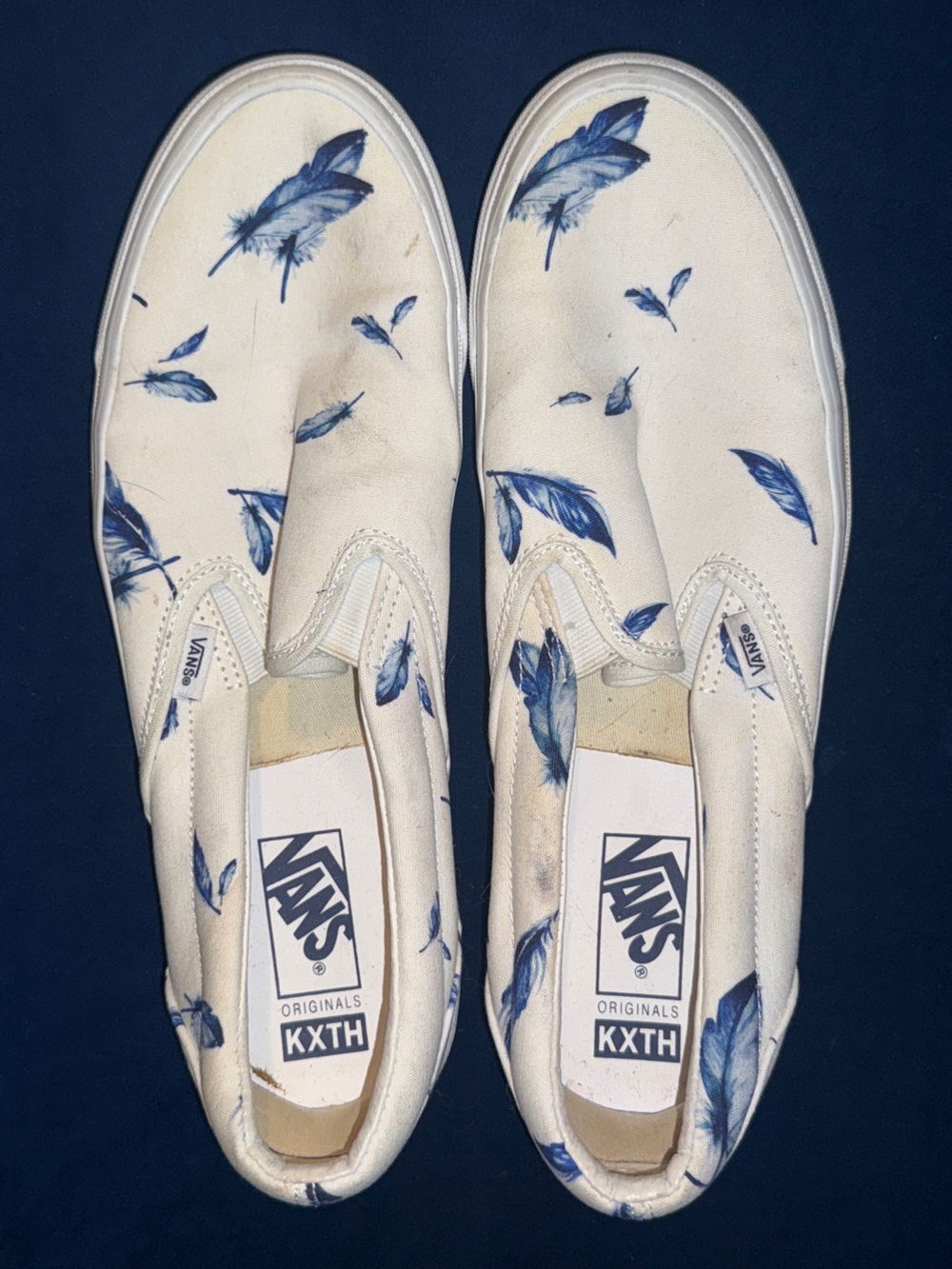 KITH x Vans White Slip-On with Blue Floral Print